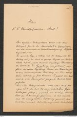 k.k. naturhistorisches Hofmuseum, Intendanzakten 1885-1896 (Hauer), Aktenzahl Z.274/1889, Seite 1